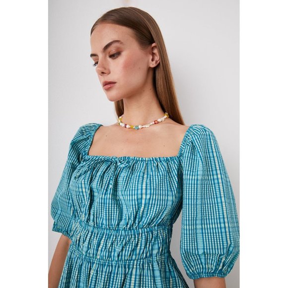 RAILS Brenda Check Cotton Blend Mini dress Size L - Picture 5 of 13